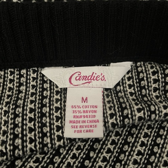 Candie's Women's Knit black and white skirt Size M - Picture 4 of 5